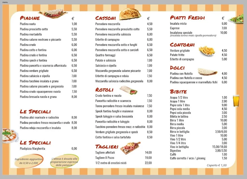 Menu_Il Pozzo Piadineria_San Mauro Pascoli_image_1