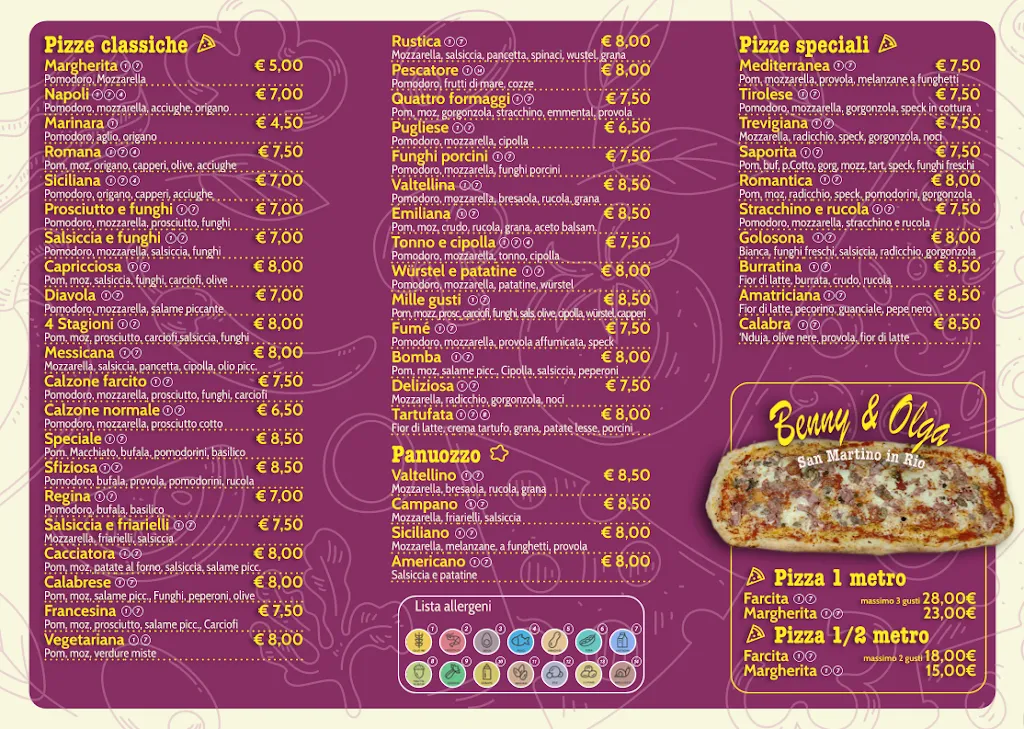 Menu_Pizzeria Gastronomia da Benny e Olga_San Martino in Rio_image_1
