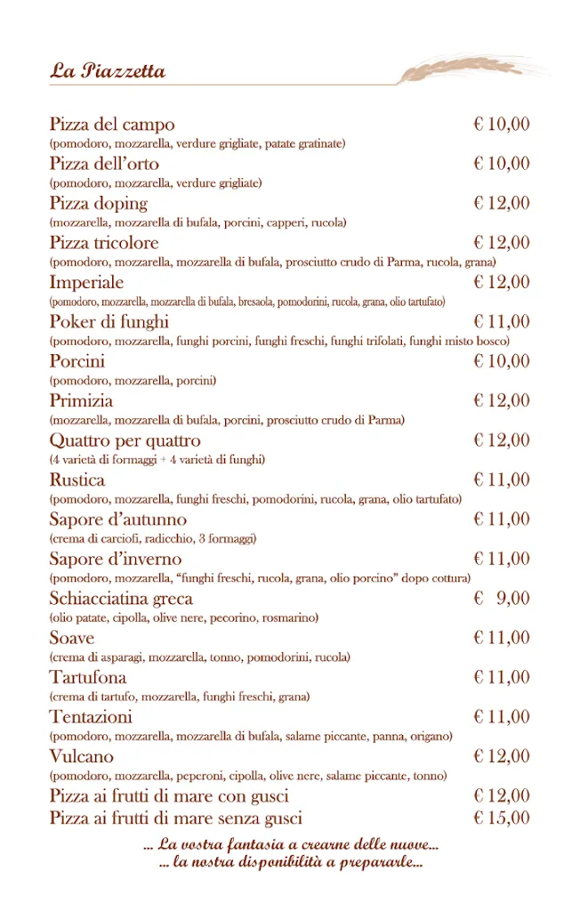 Menu_Ristorante Pizzeria La Piazzetta_San Pietro In Vincoli_immagine_2