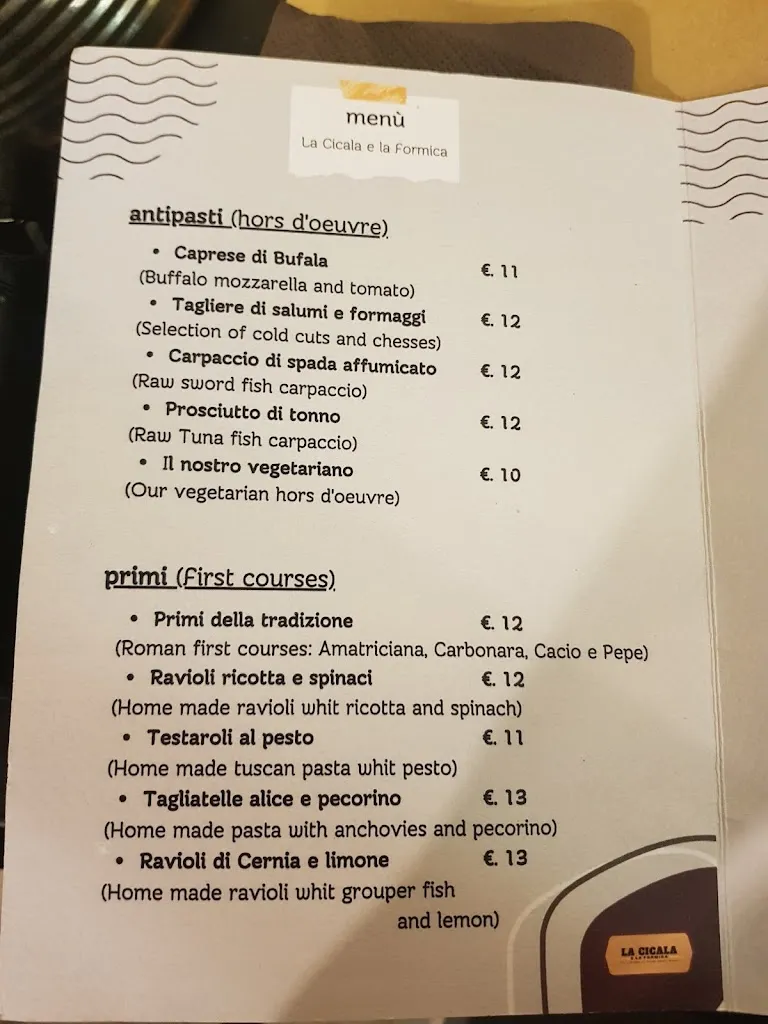 Menu_La Cicala E La Formica_San Pietro In Vincoli_image_1