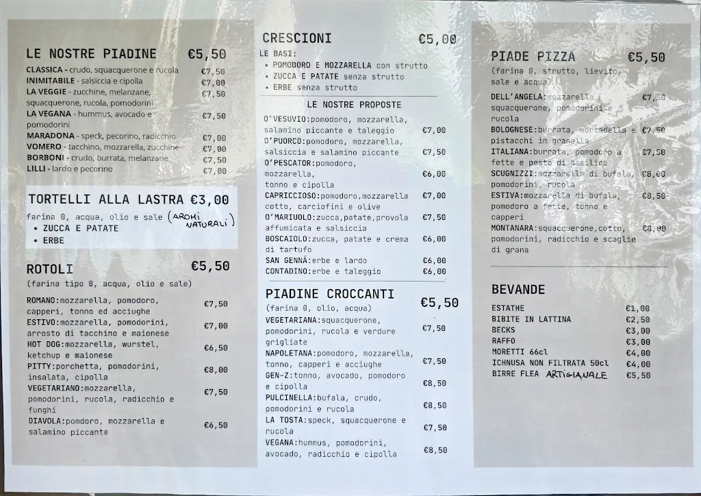 Menu_Piadineria L‘ Oasi Degli Scugnizzi_San Piero in Bagno_immagine_1