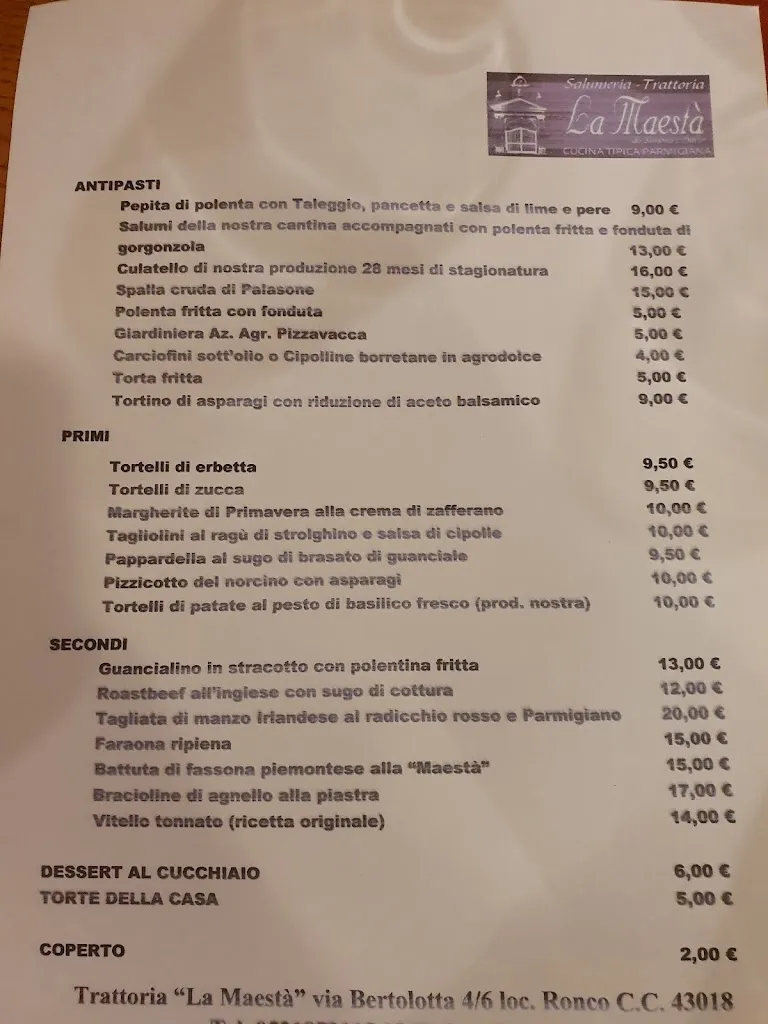Menu_Trattoria la Maestà, Trecasali_San Secondo Parmense_image_3