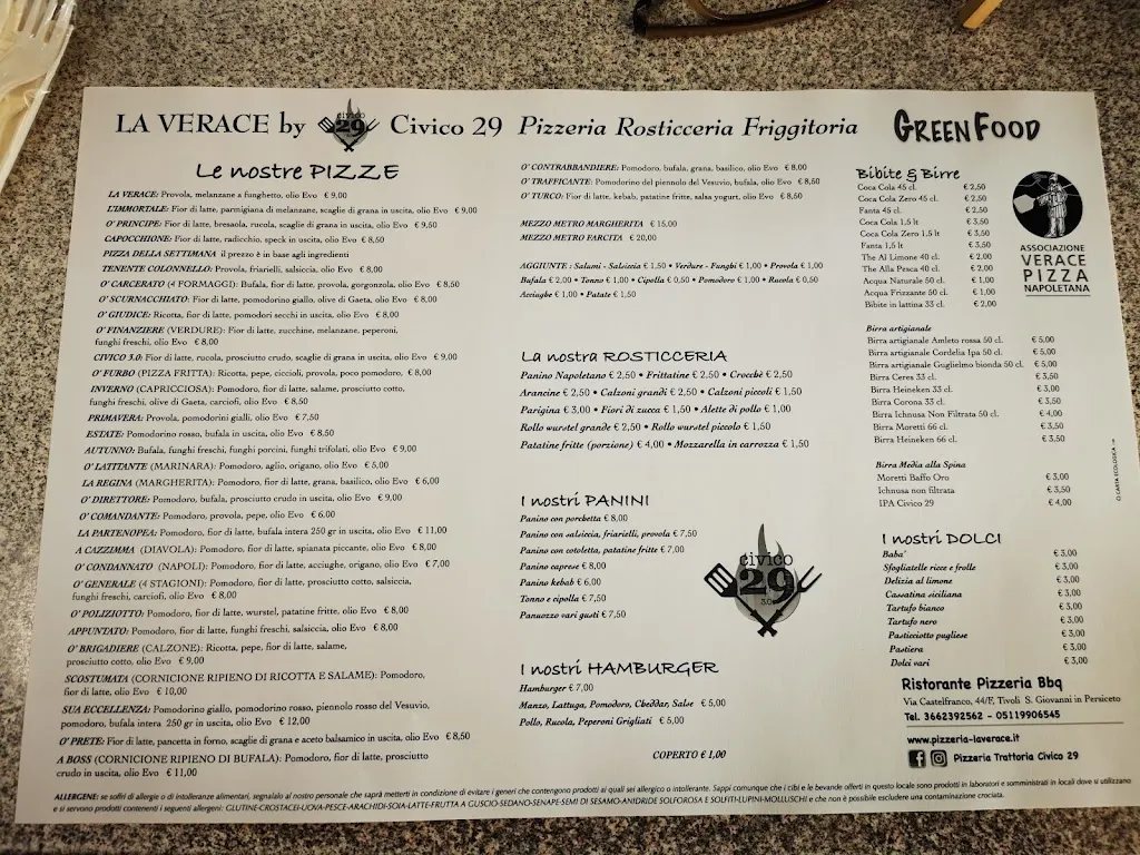 Menu_Pizzeria La Verace_Sant'Agata Bolognese_image_1