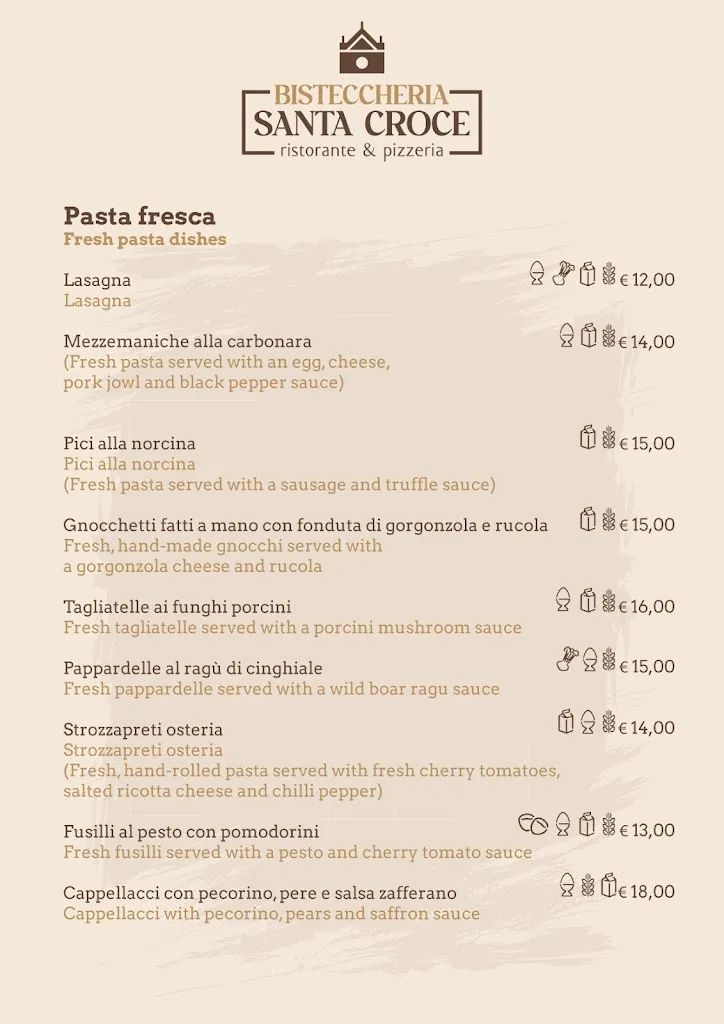 Menu_Bisteccheria Santa Croce - Piazza Santa Croce Firenze_Santa Croce Scuole_image_3