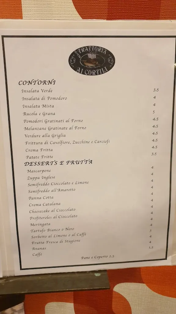 Menu_Trattoria ai Cortili di Giordani Maria Alessandra_Santa Maria Codifiume_image_3