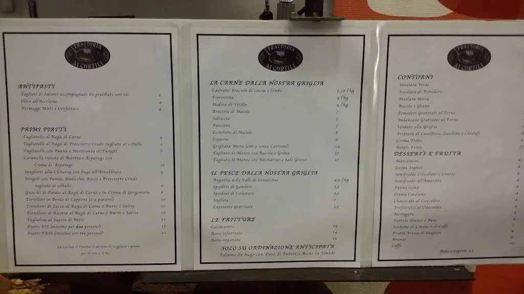 Menu_Trattoria ai Cortili di Giordani Maria Alessandra_Santa Maria Codifiume_image_4