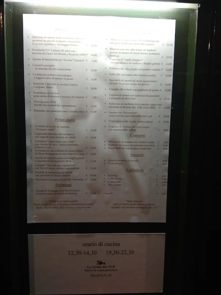 Menu_Ristorante Antica Trattoria La Grotta dal 1918_Sasso Marconi_image_3