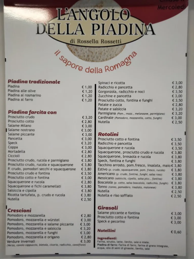 Menu_Piadineria L'Angolo della Piadina | Bagnacavallo_Savarna-Conventello_image_2