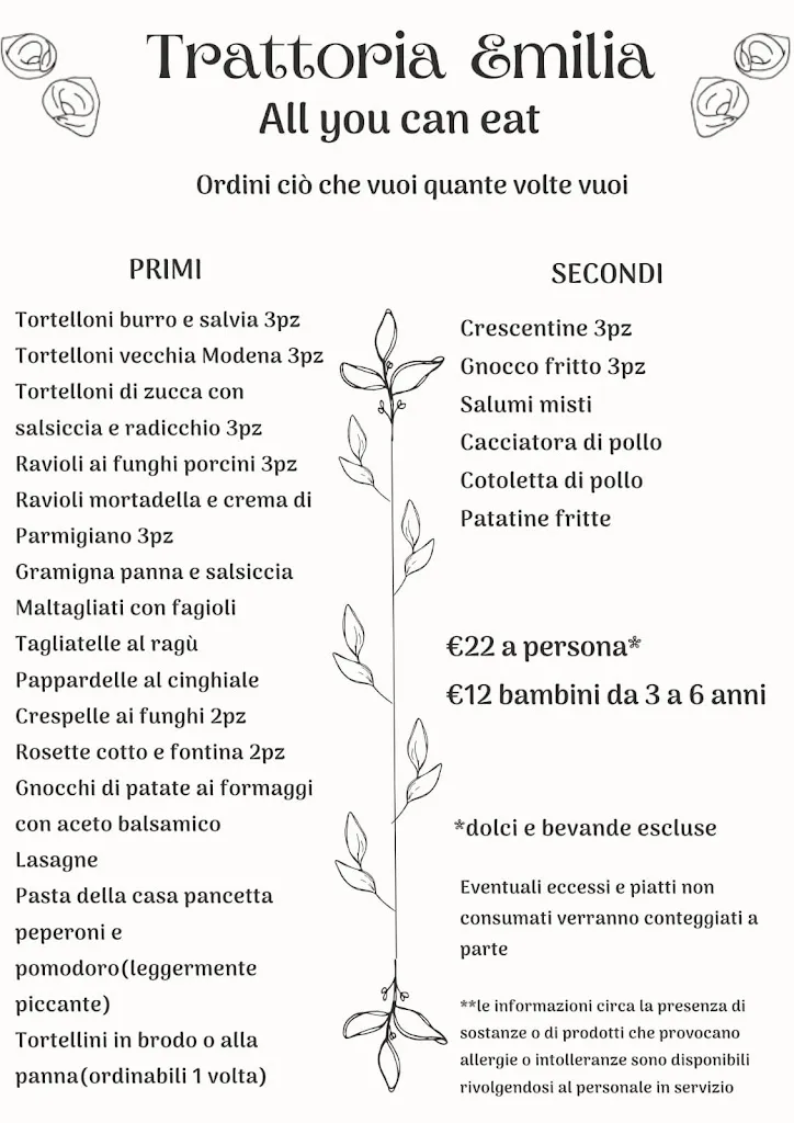 Menu_Trattoria Emilia all you can eat_Savignano sul Panaro_immagine_2