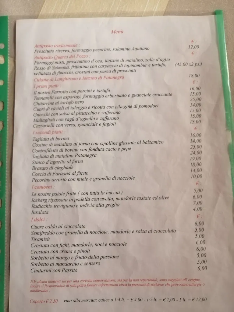 Menu_Ristorante Quarto del Pozzo_Rivisondoli_immagine_1