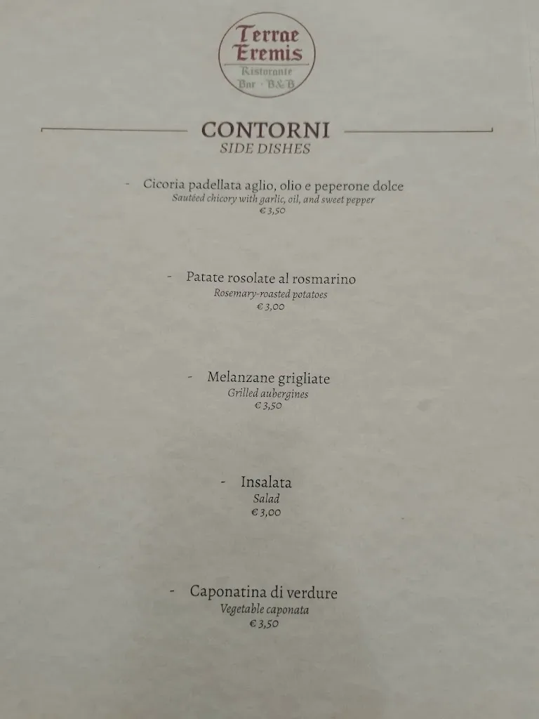 Menu_Terrae Eremis: Ristorante, Bar, B&B_Roccamorice_image_4