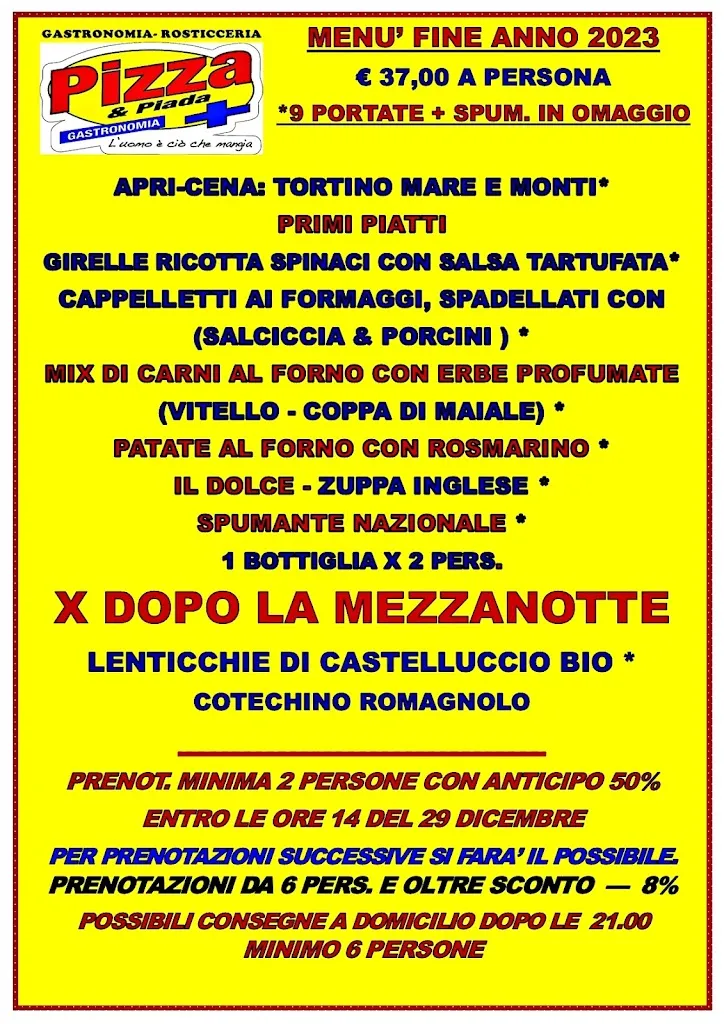 Menu_Pizza & Piada + Ristorante-Trattoria Romagnola_Savignano sul Rubicone_image_1