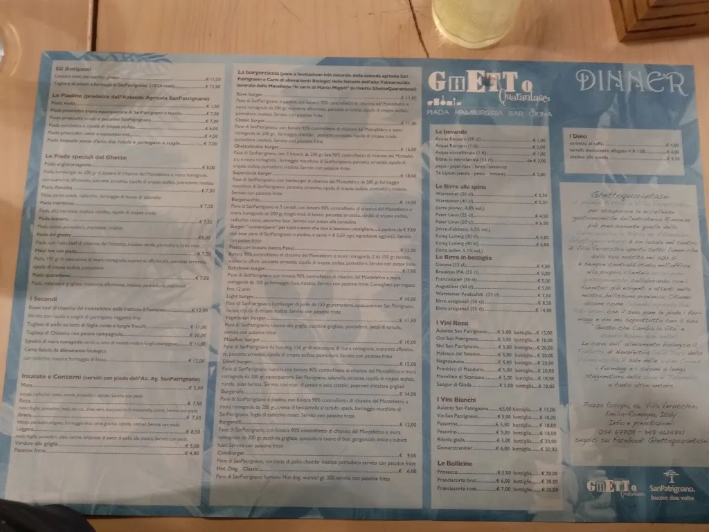 Menu_Ghettoquarantasei Villa Verucchio_Verucchio_immagine_3