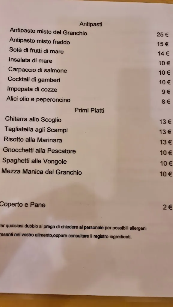 Menu_Ristorante Il Granchio. Cucina di mare_Roseto degli Abruzzi_imagen_1