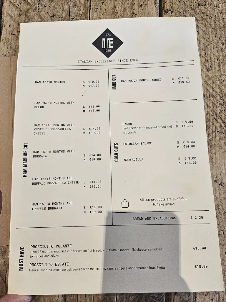 Menu_Prosciutteria Ristorante Dall'Ava_Aiello del Friuli_image_1