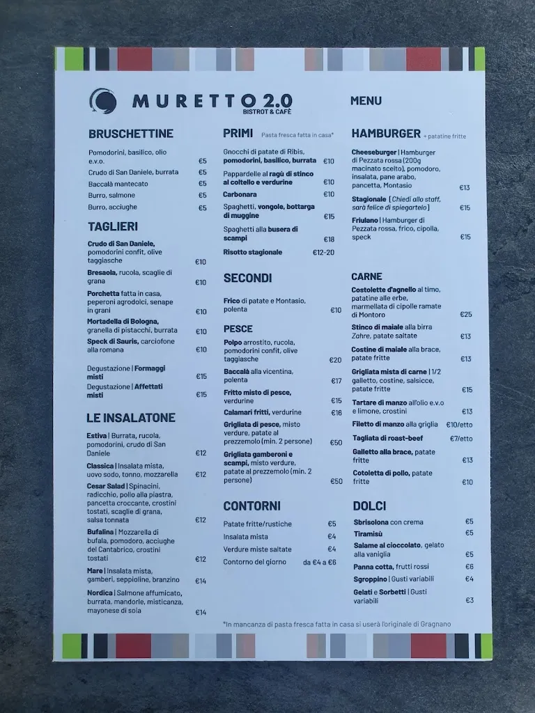 Menu_Muretto2.0 | Bistrot & Cafè_Azzano Decimo_image_1