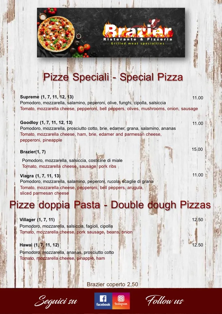 Menu_Brazier ristorante pizzeria_Aviano_immagine_3