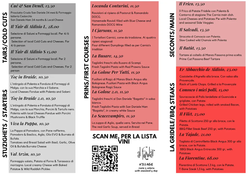 Menu_Al Fogolâr Rooms & Osteria_Chiaulis_image_1