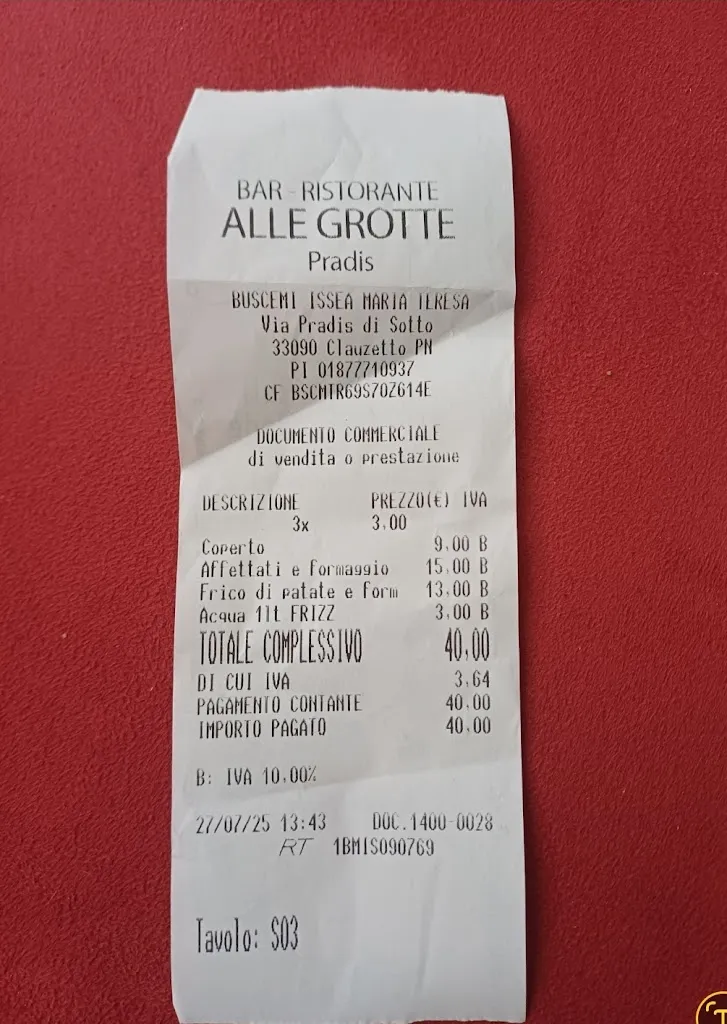 Daniele Che_Pradis alle Grotte Bar Ristorante_Clauzetto_review