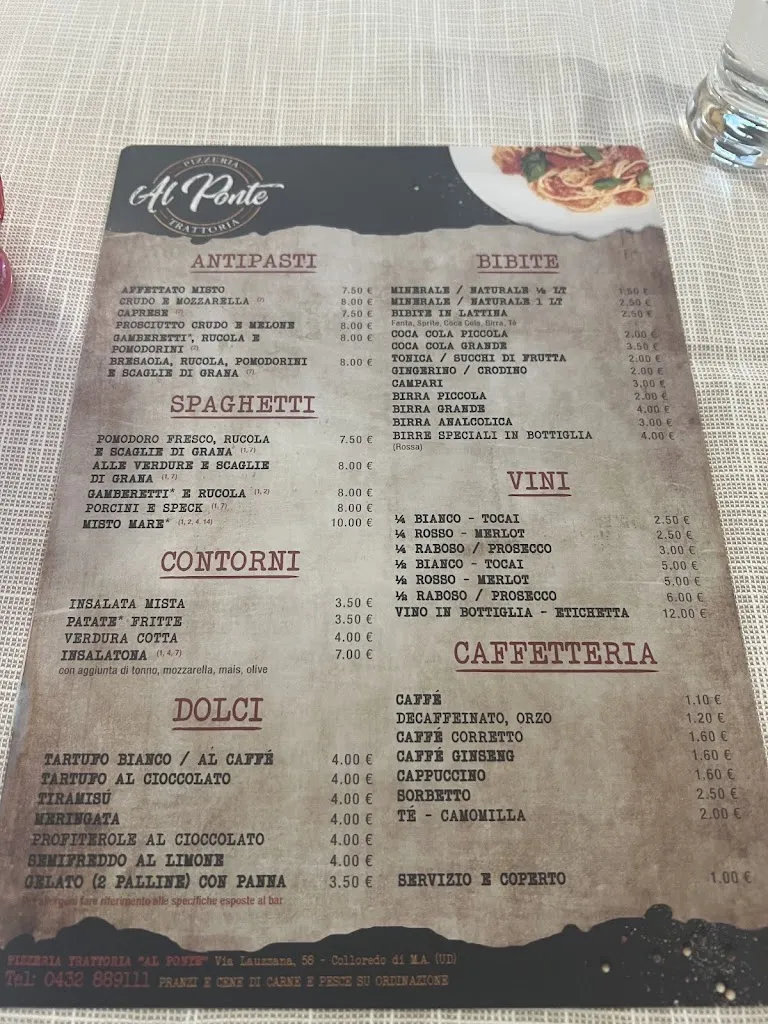 Menu_Pizzeria Trattoria Al Ponte_Colloredo di Monte Albano_immagine_1