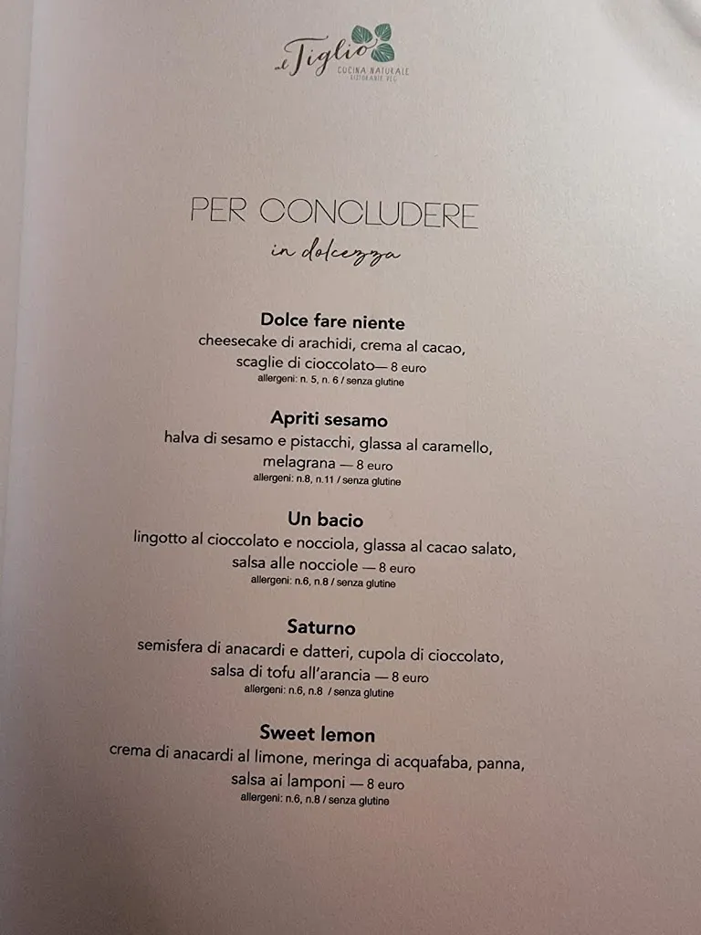 Menu_Al Tiglio cucina naturale / Ristorante Veg_Colloredo di Monte Albano-Lauzzana_image_1