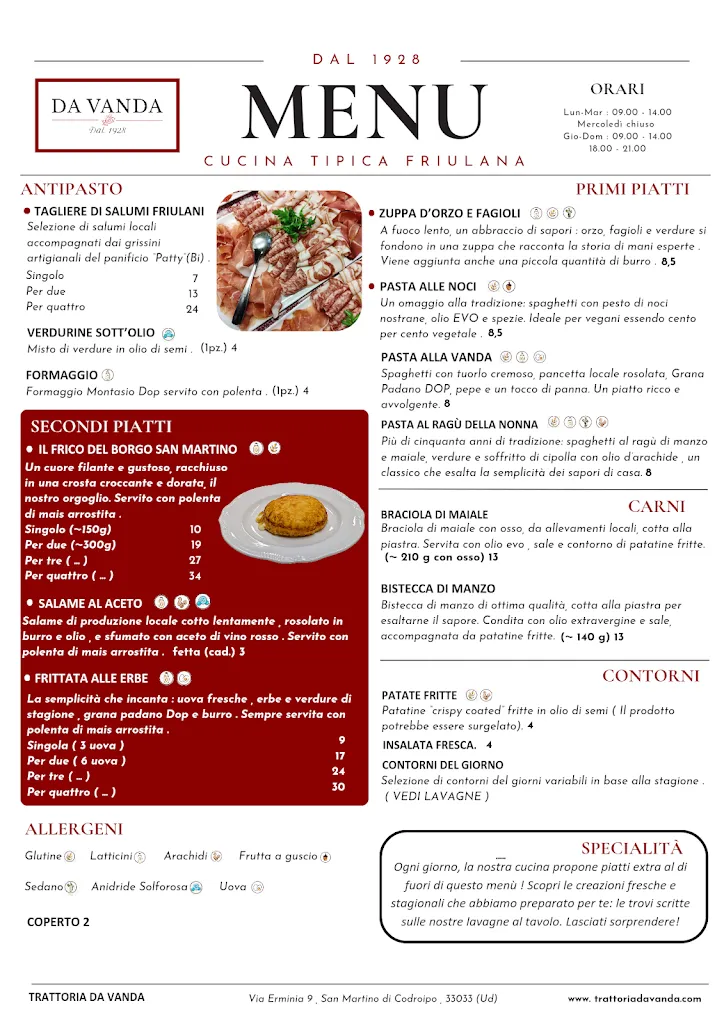 Menu_Trattoria da Vanda - San Martino - Codroipo_Codroipo_image_1