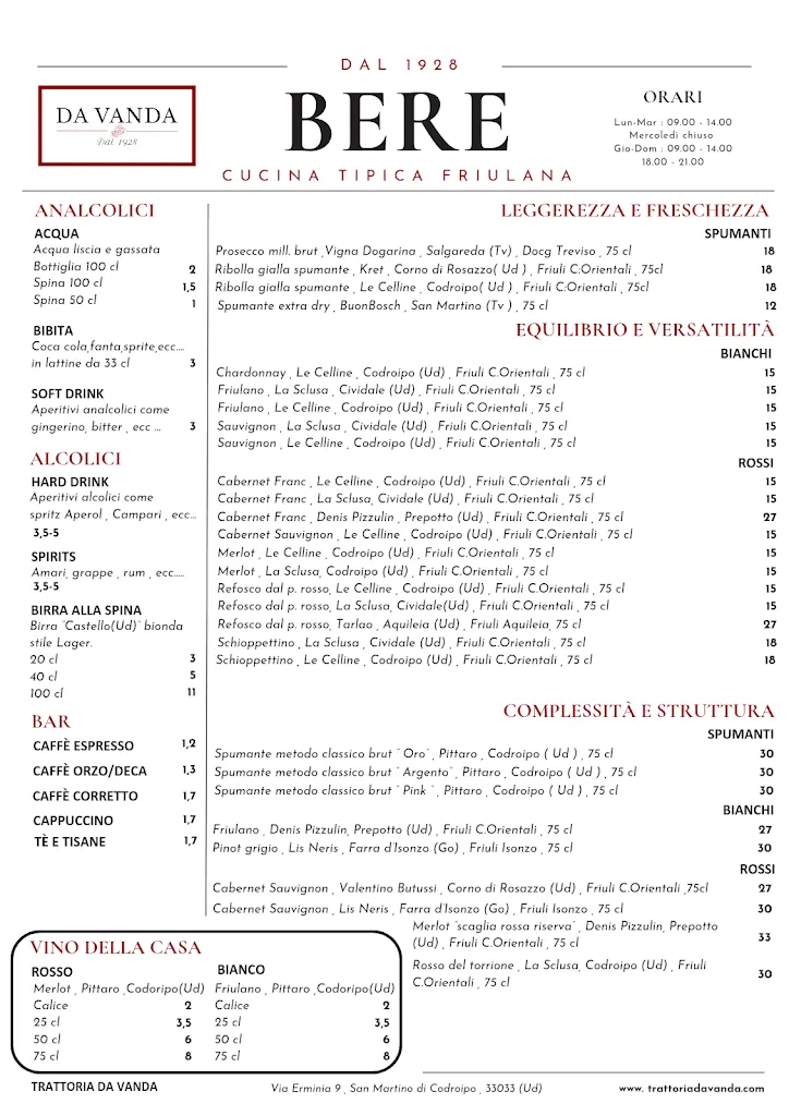 Menu_Trattoria da Vanda - San Martino - Codroipo_Codroipo_image_2