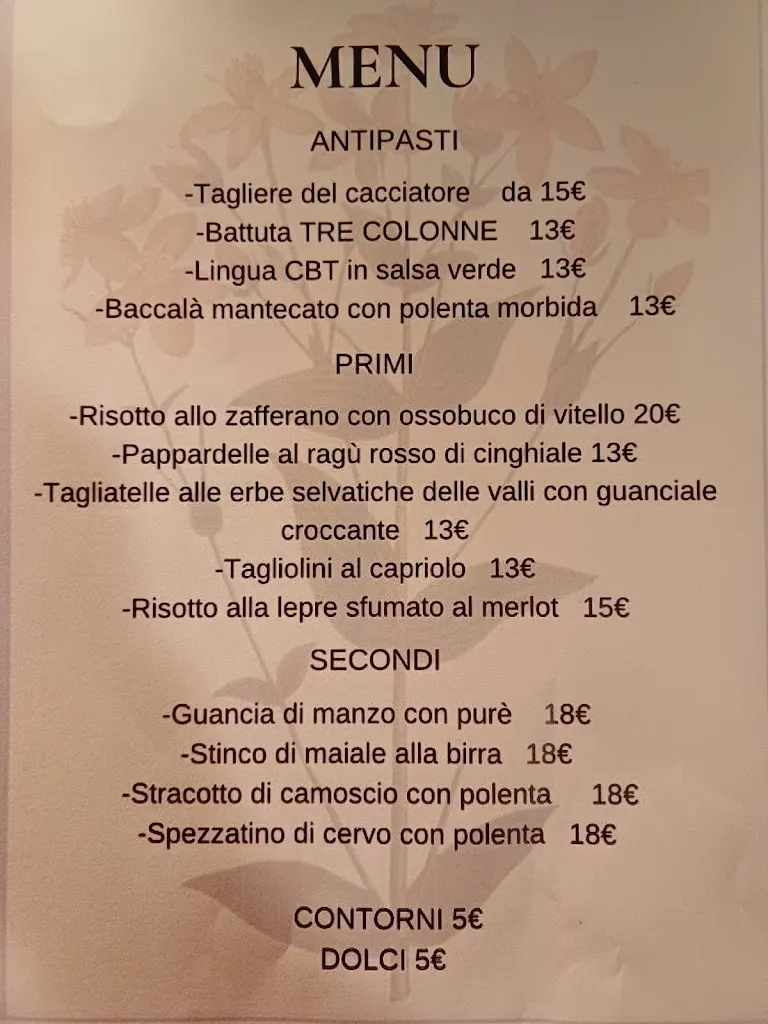Menu_Tre Colonne - osteria con cucina_Cividale del Friuli_image_1