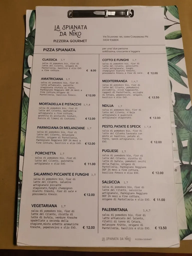 Menu_LA SPIANATA DA NIKO_Cordenons_image_1