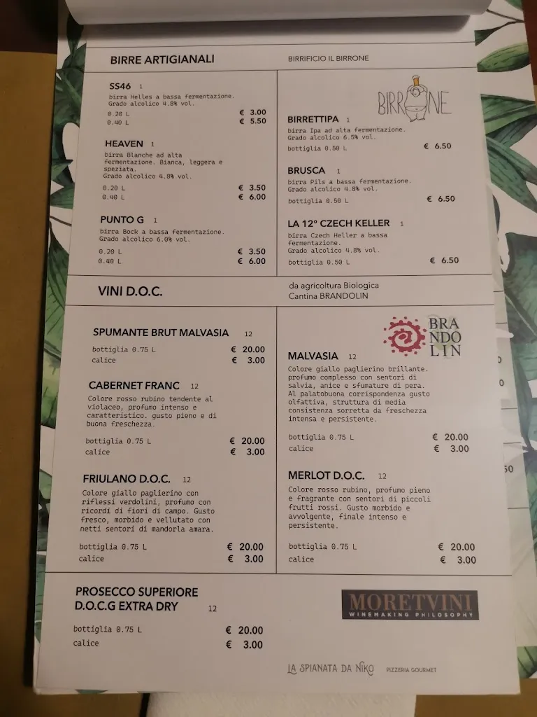 Menu_LA SPIANATA DA NIKO_Cordenons_image_3