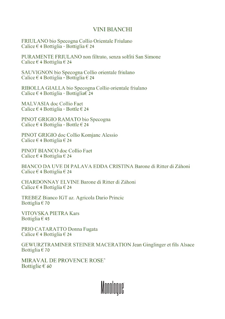 Menu_Monologue Pordenone_Cordenons_image_1