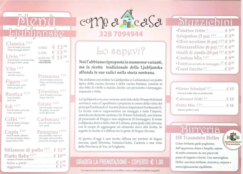Menu_Come a casa caffetteria Bistrot_Fiumicello_image_1