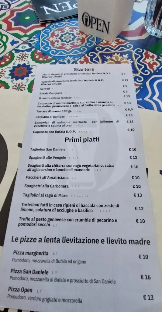 Menu_Open Pub & Restaurant_Fagagna_immagine_4