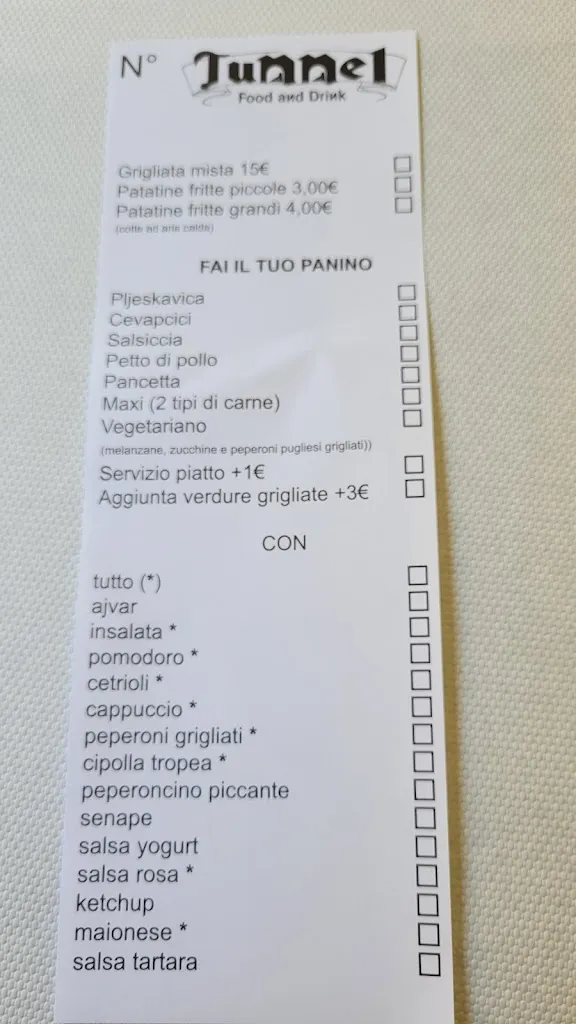 Menu_Tunnel Food And Drink Gorizia_Gorizia_image_4