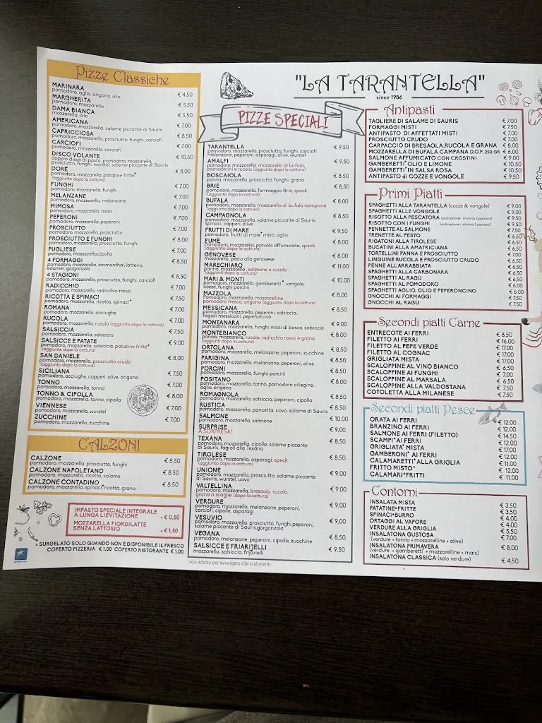 Menu_La Tarantella_Gorizia_image_1