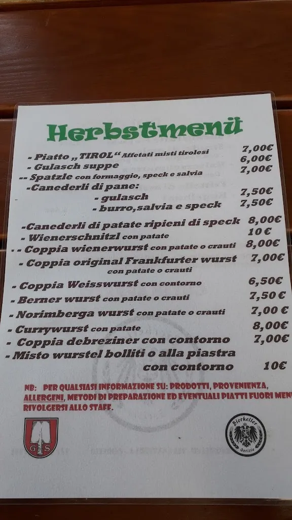 Menu_Bier Keller Gorizia_Gorizia_image_3