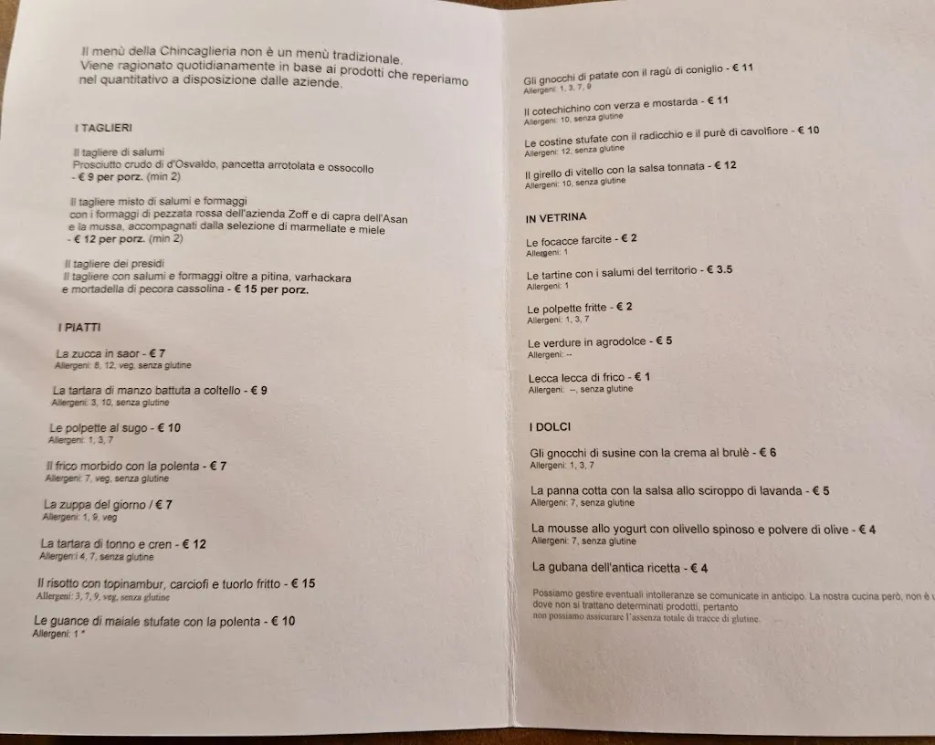 Menu_La Chincaglieria Gastronomica_Gorizia_image_1