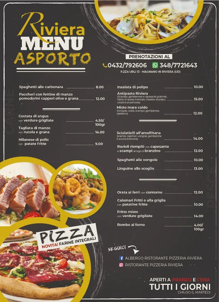 Menu_Albergo Ristorante Pizzeria Riviera_Magnano in Riviera_image_1