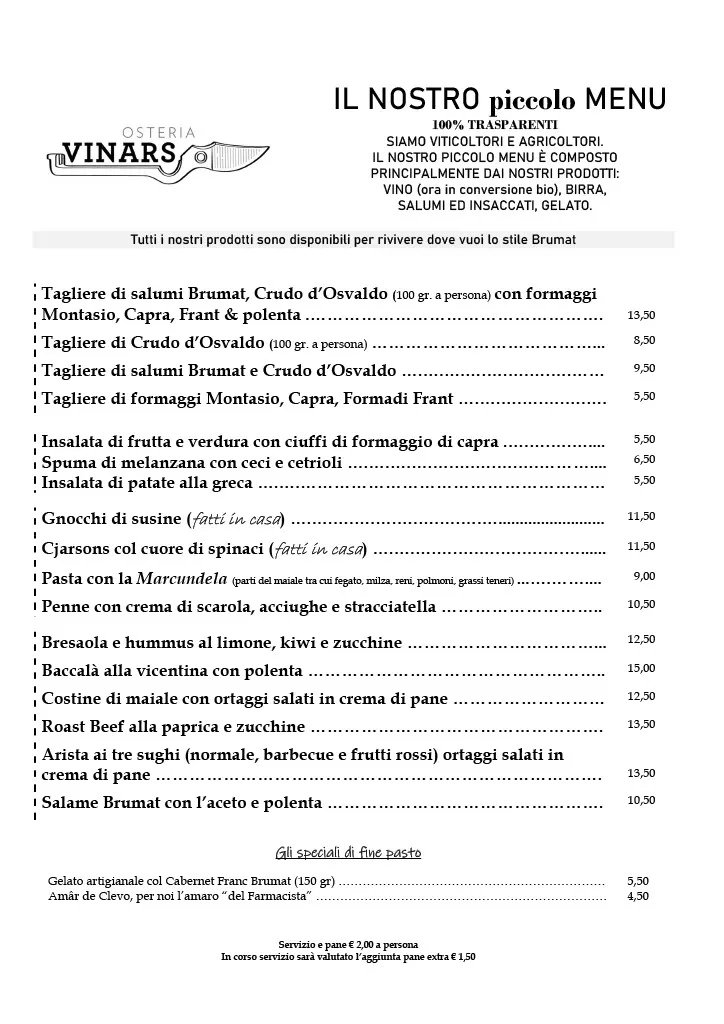 Menu_Osteria Vinars by Az. Agr. Brumat Gabriele_Medea_immagine_2