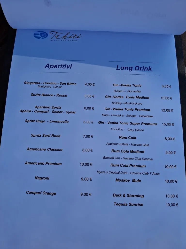 Menu_Tahiri Beach Restaurant_Lignano Sabbiadoro_image_2