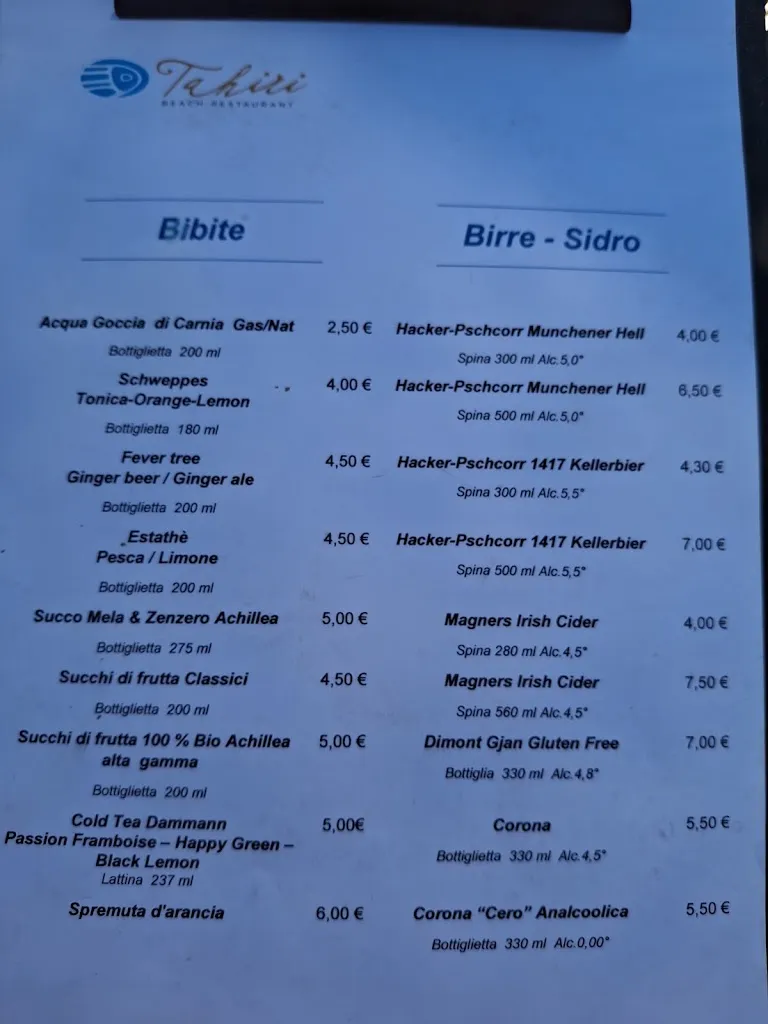 Menu_Tahiri Beach Restaurant_Lignano Sabbiadoro_image_3