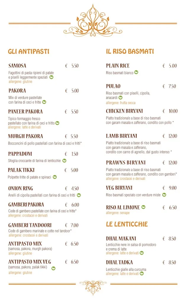 Menu_Ristorante Indiano La Curcuma Beach Lignano_Lignano Sabbiadoro_immagine_1