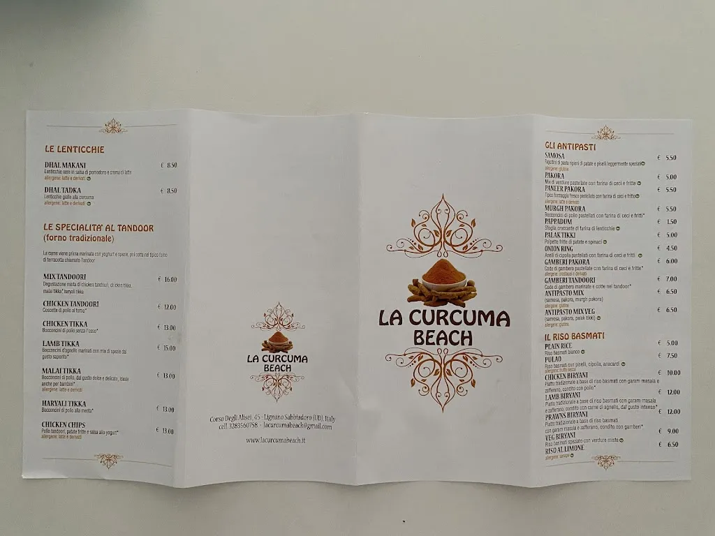 Menu_Ristorante Indiano La Curcuma Beach Lignano_Lignano Sabbiadoro_immagine_2