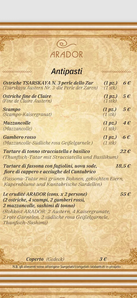 Menu_Arador Lignano_Lignano Sabbiadoro_image_1