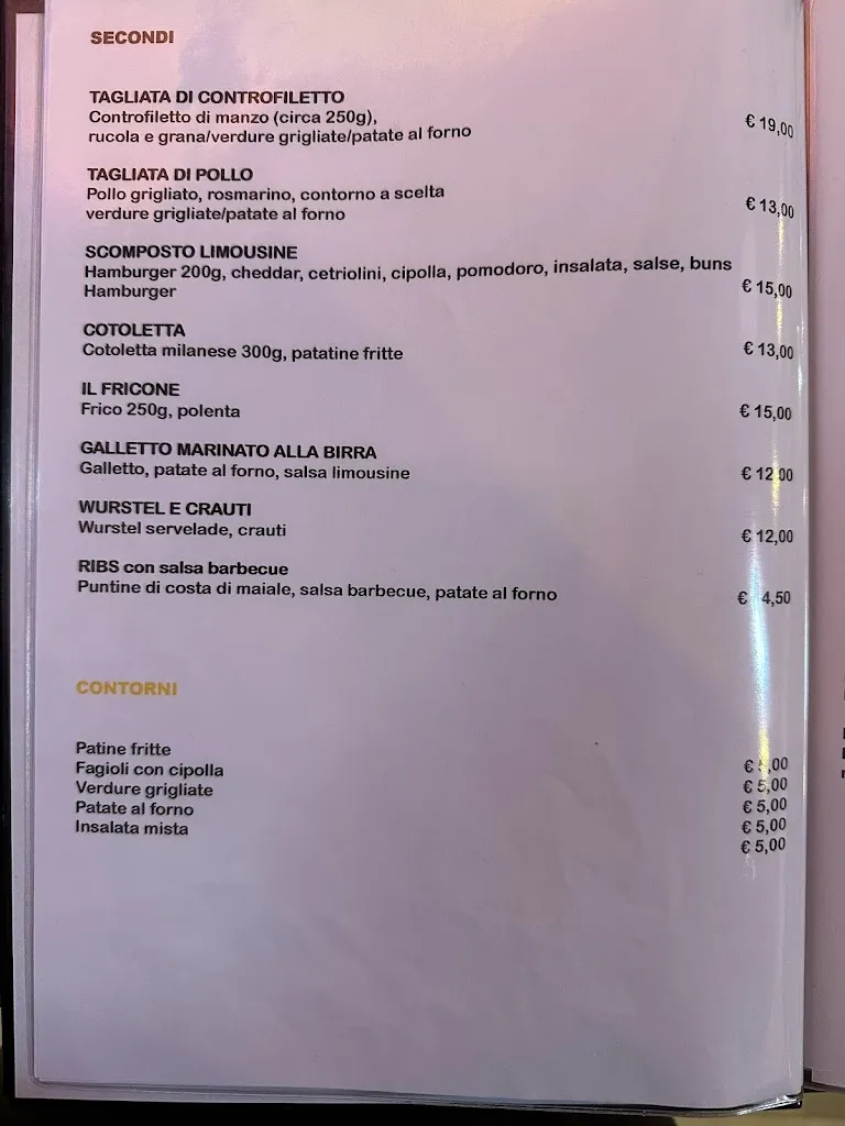 Menu_LIMOUSINE Risto Pizza & music_Morsano_image_1