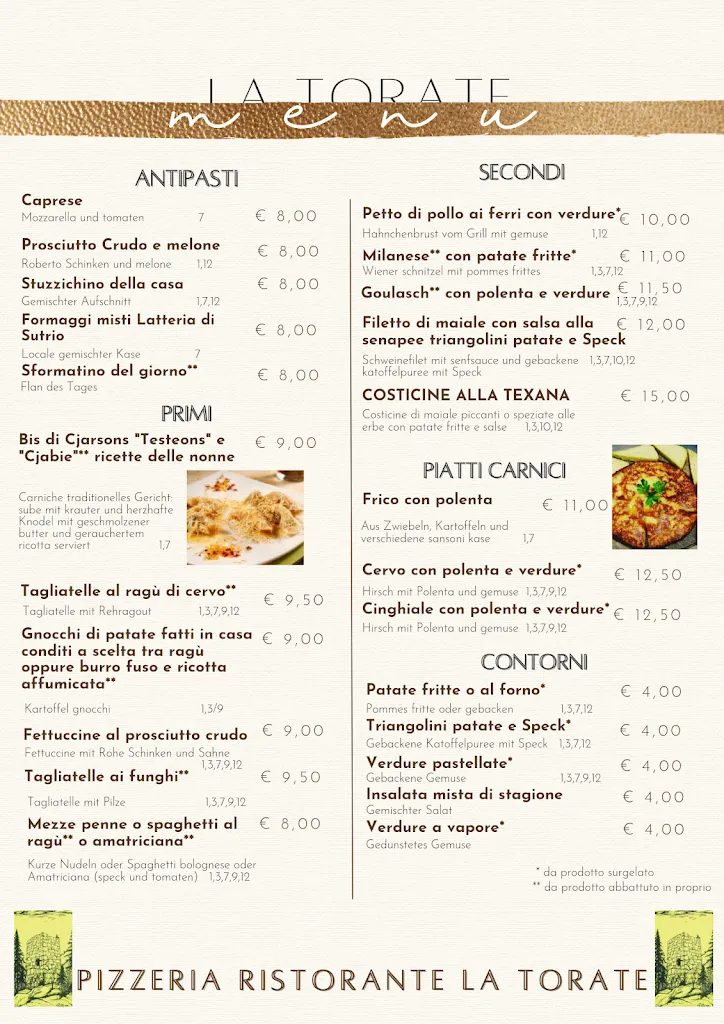 Menu_Pizzeria Ristorante Bar La Torate_Paluzza_image_1