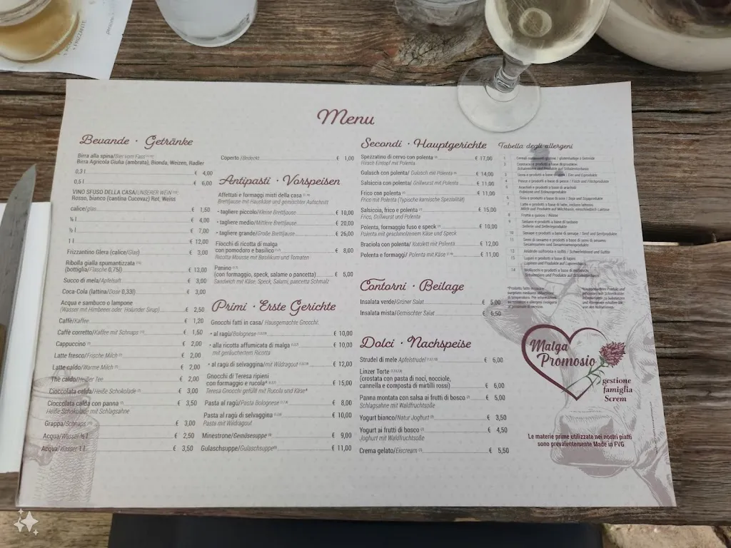 Menu_Malga Promosio / Cjasere Promôs / Promoser Alm_Paluzza_image_2