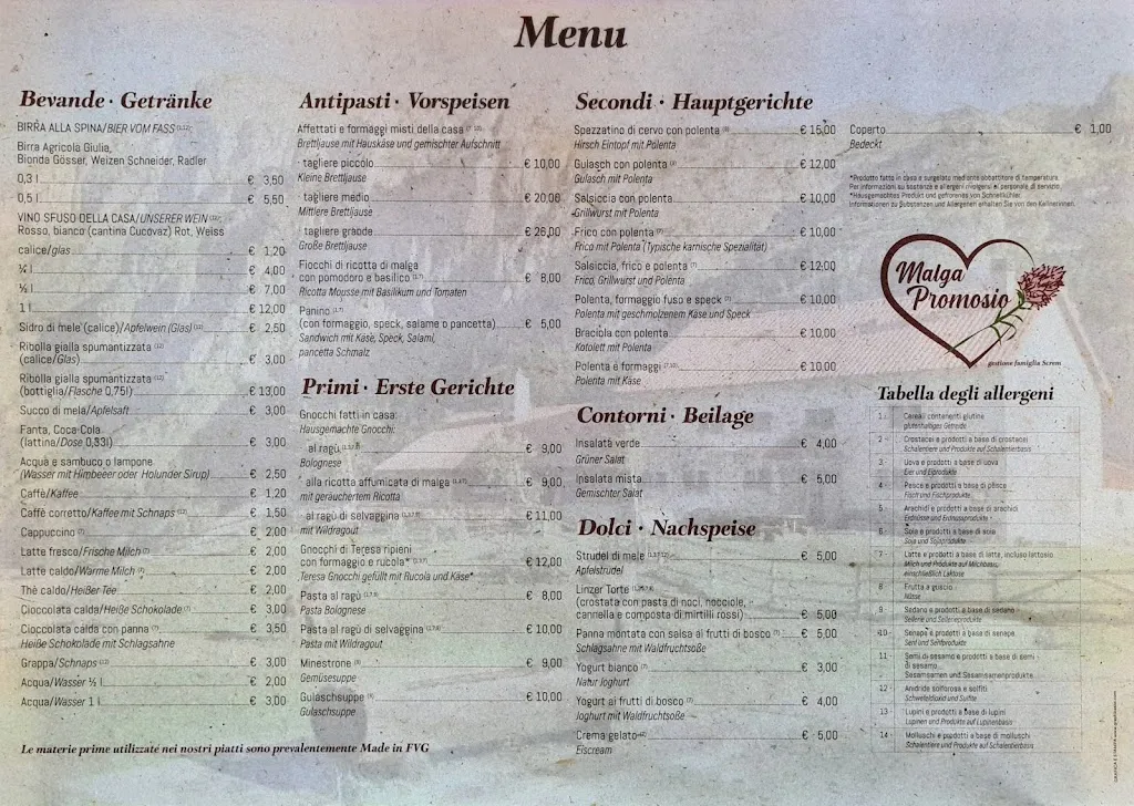 Menu_Malga Promosio / Cjasere Promôs / Promoser Alm_Paluzza_image_3