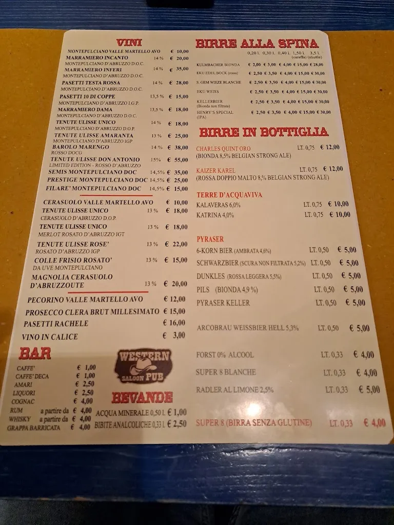 Menu_Western Saloon - Pub Braceria - San Salvo_San Salvo_image_2