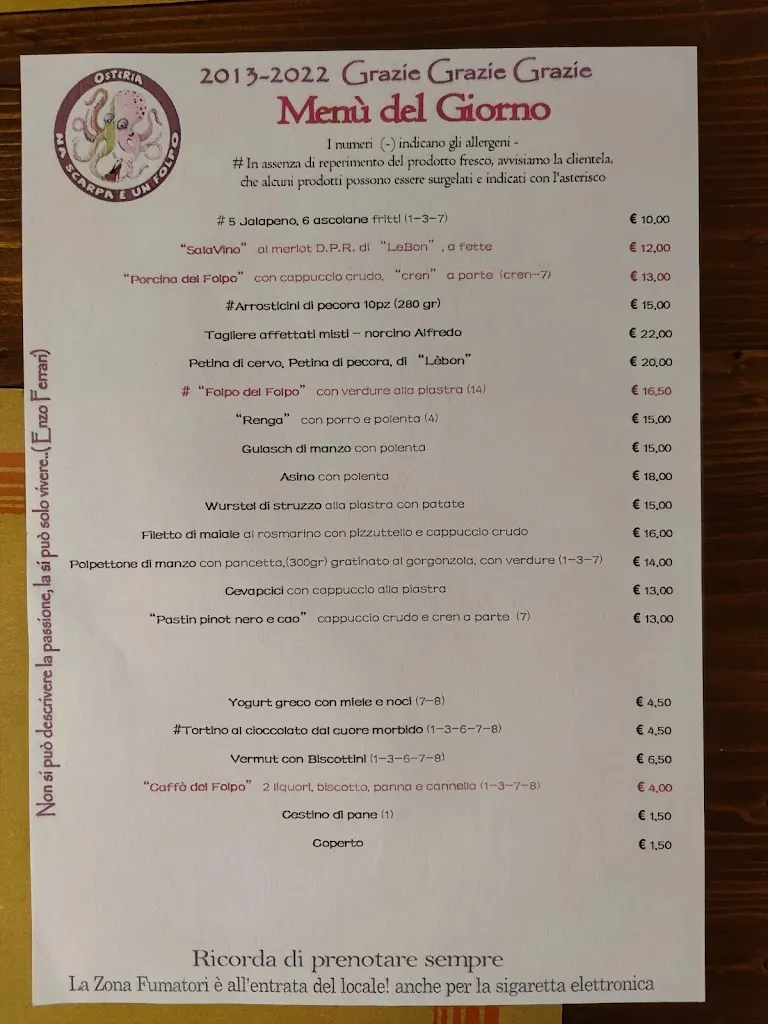 Menu_Osteria Na scarpa e un Folpo_Porcia_immagine_1